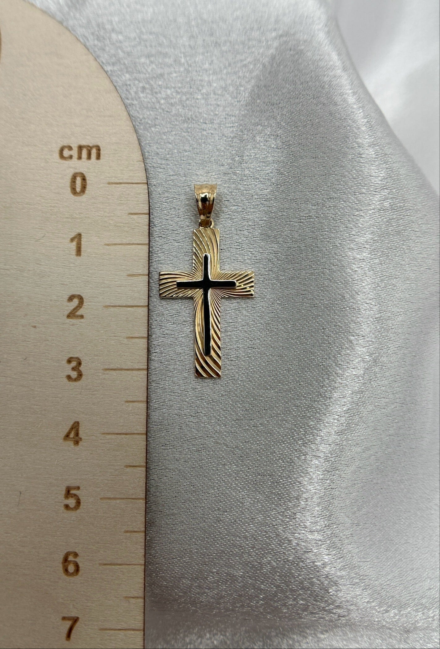 14k Two-color Gold Cross Pendant