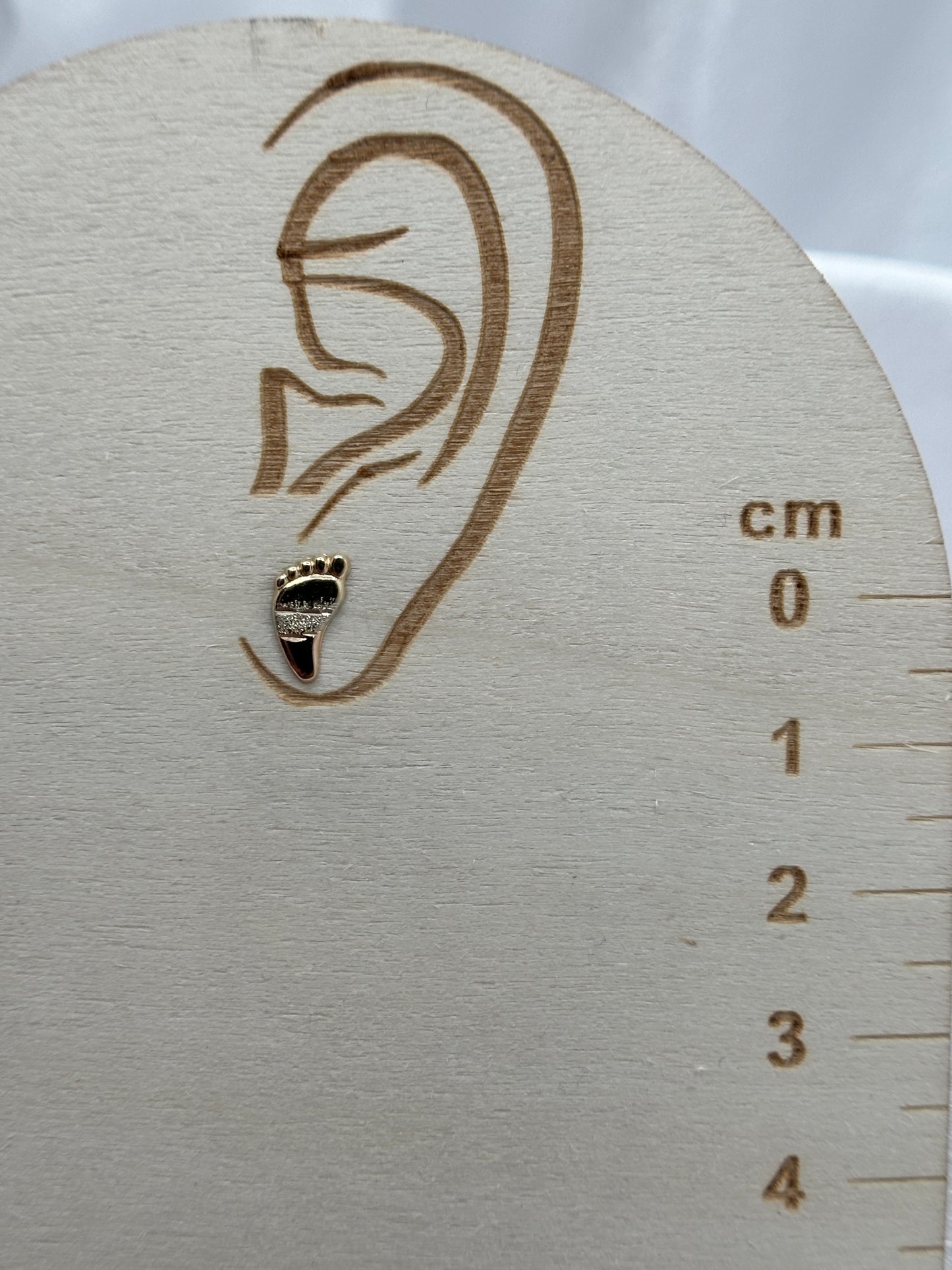 14k Tri-color Gold Feet Earrings