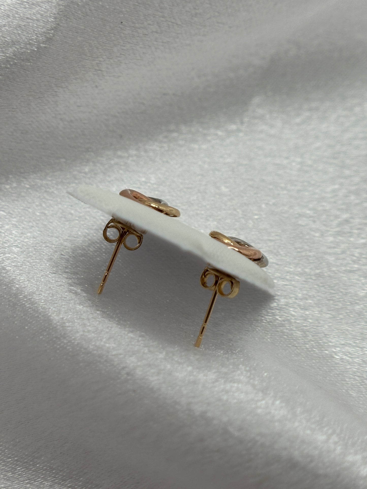 14k Tri-color Gold Knot Earrings