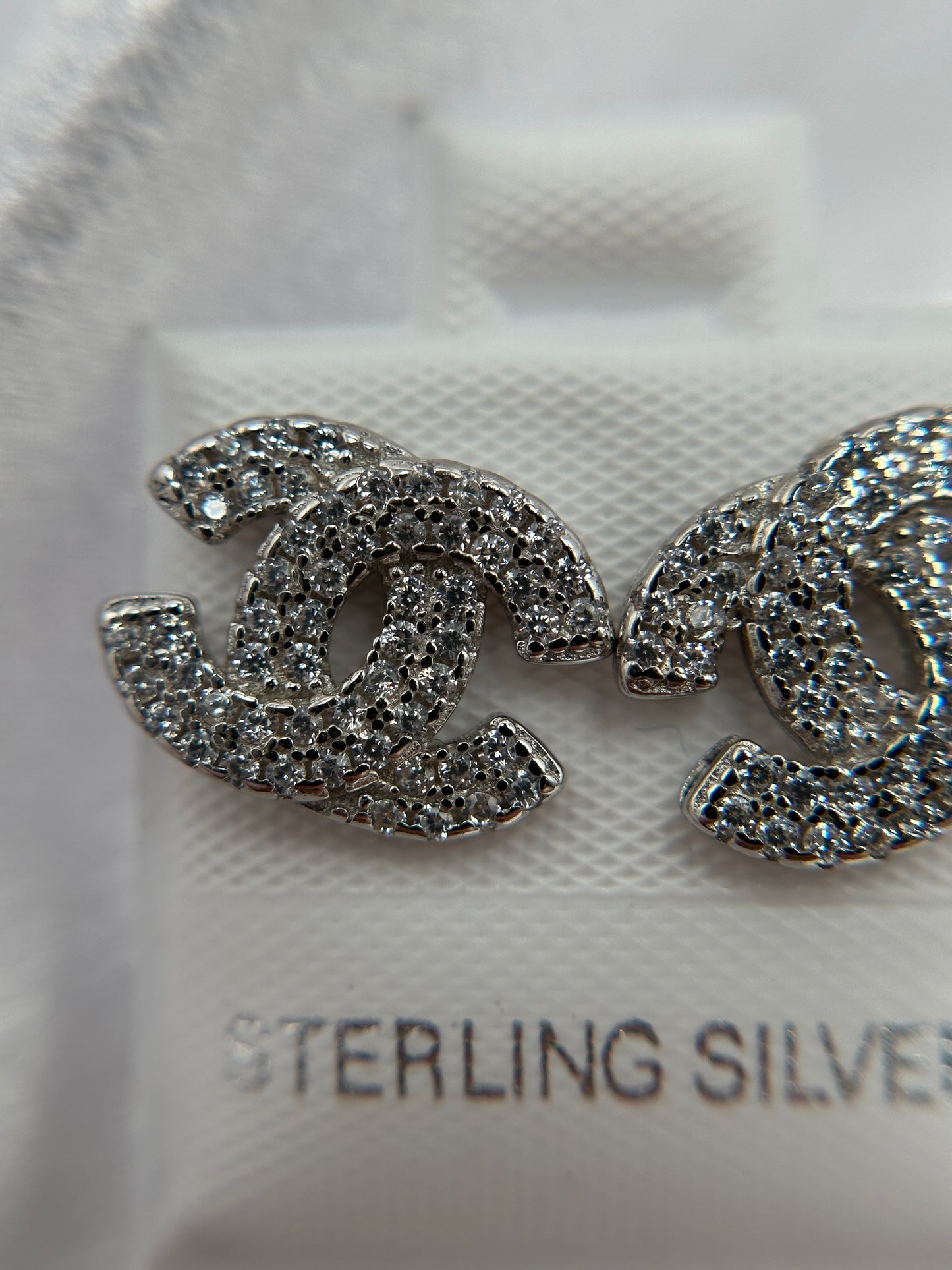 Silver CC Earrings