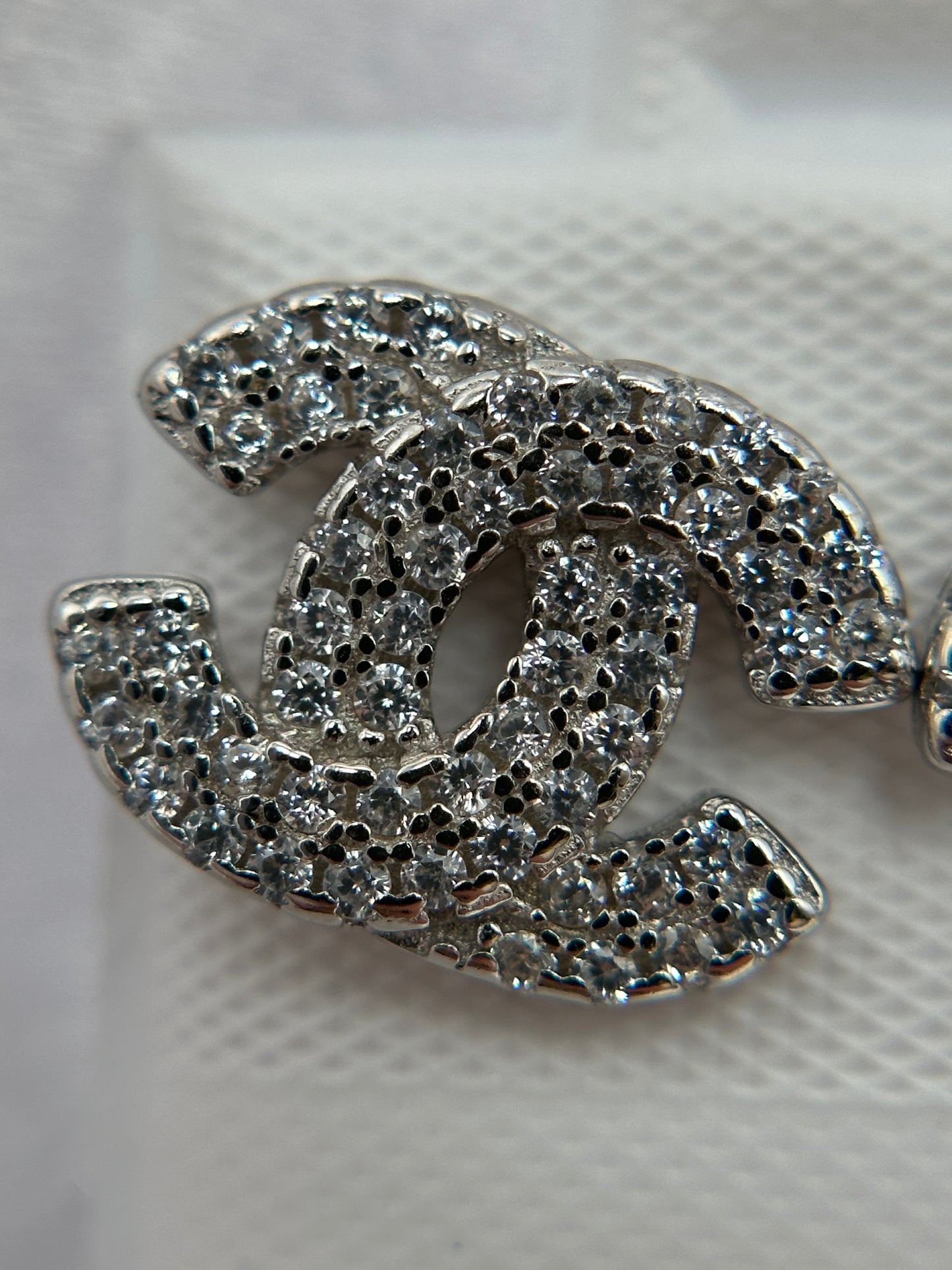 Silver CC Earrings