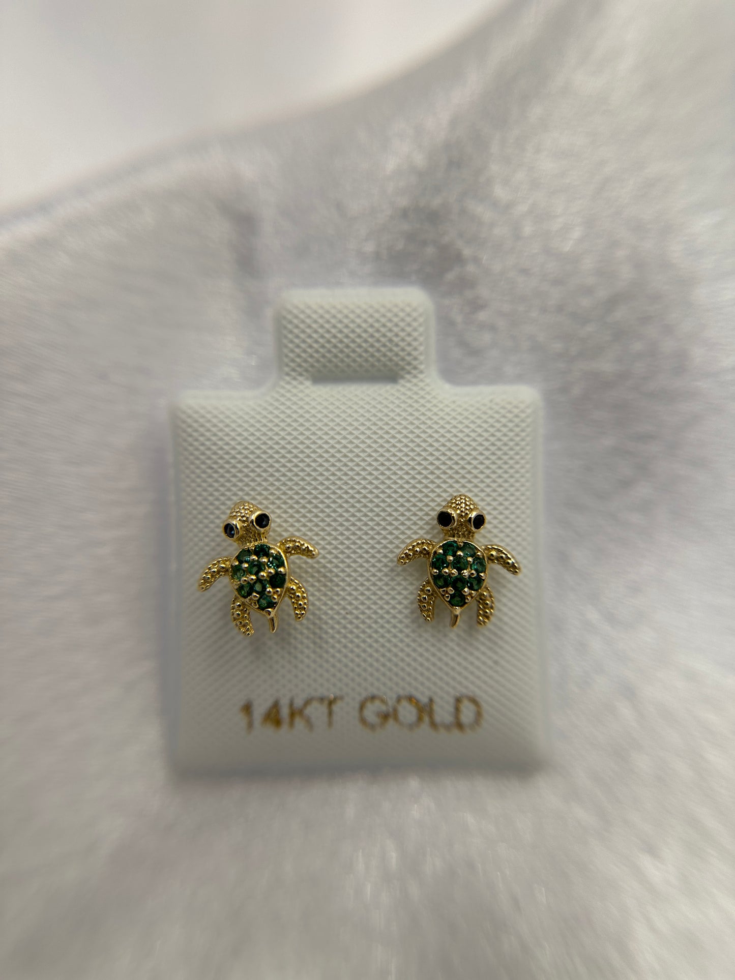 14k Gold Turtle Earrings