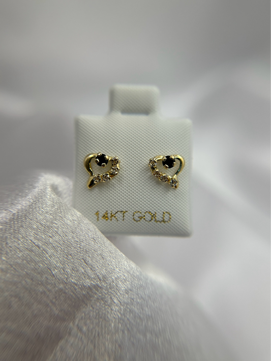 14k Gold Heart Earrings