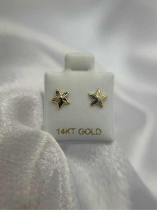 14k Gold Star Earrings