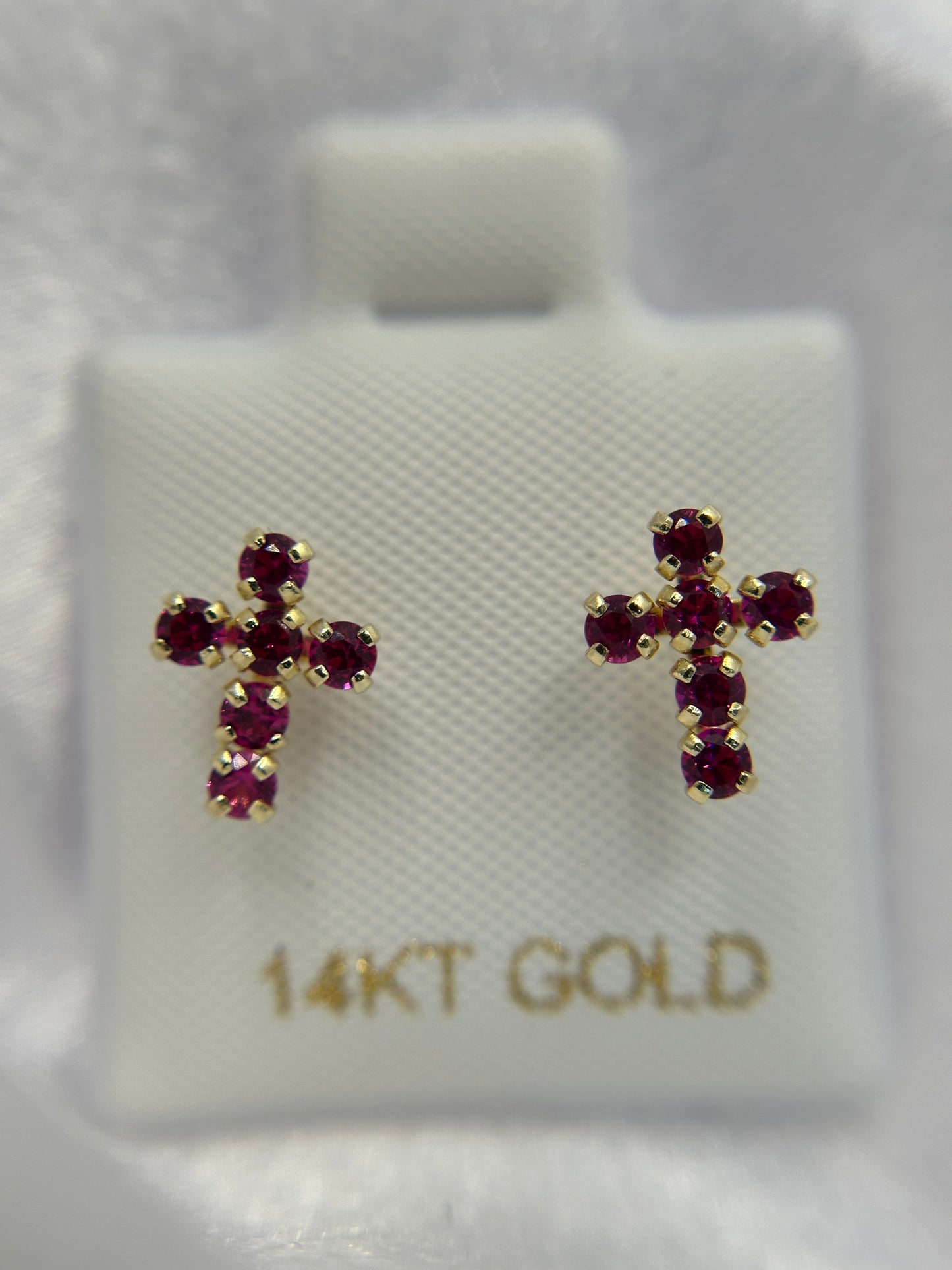 14k Gold Cross Earrings