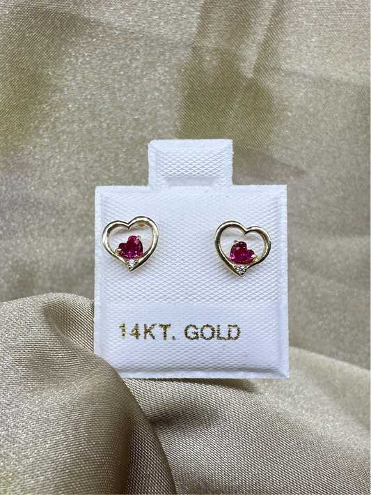 14K Gold Heart Earrings