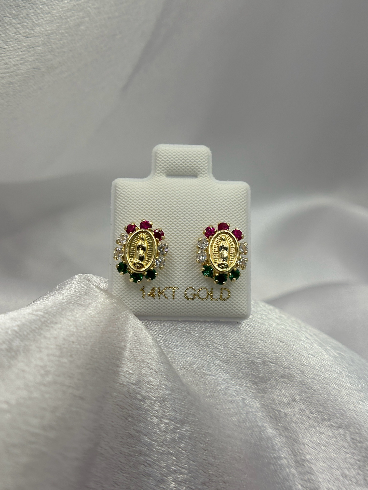 14K Gold Virgen de Guadalupe Earrings