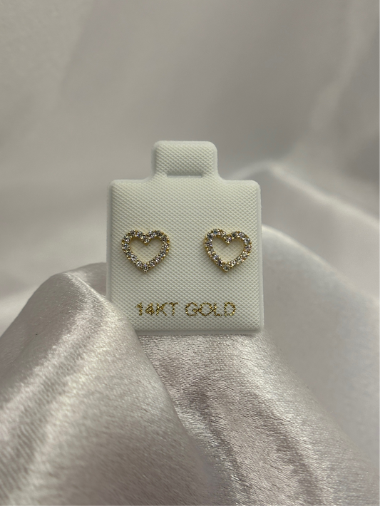 14k Gold Heart Earrings
