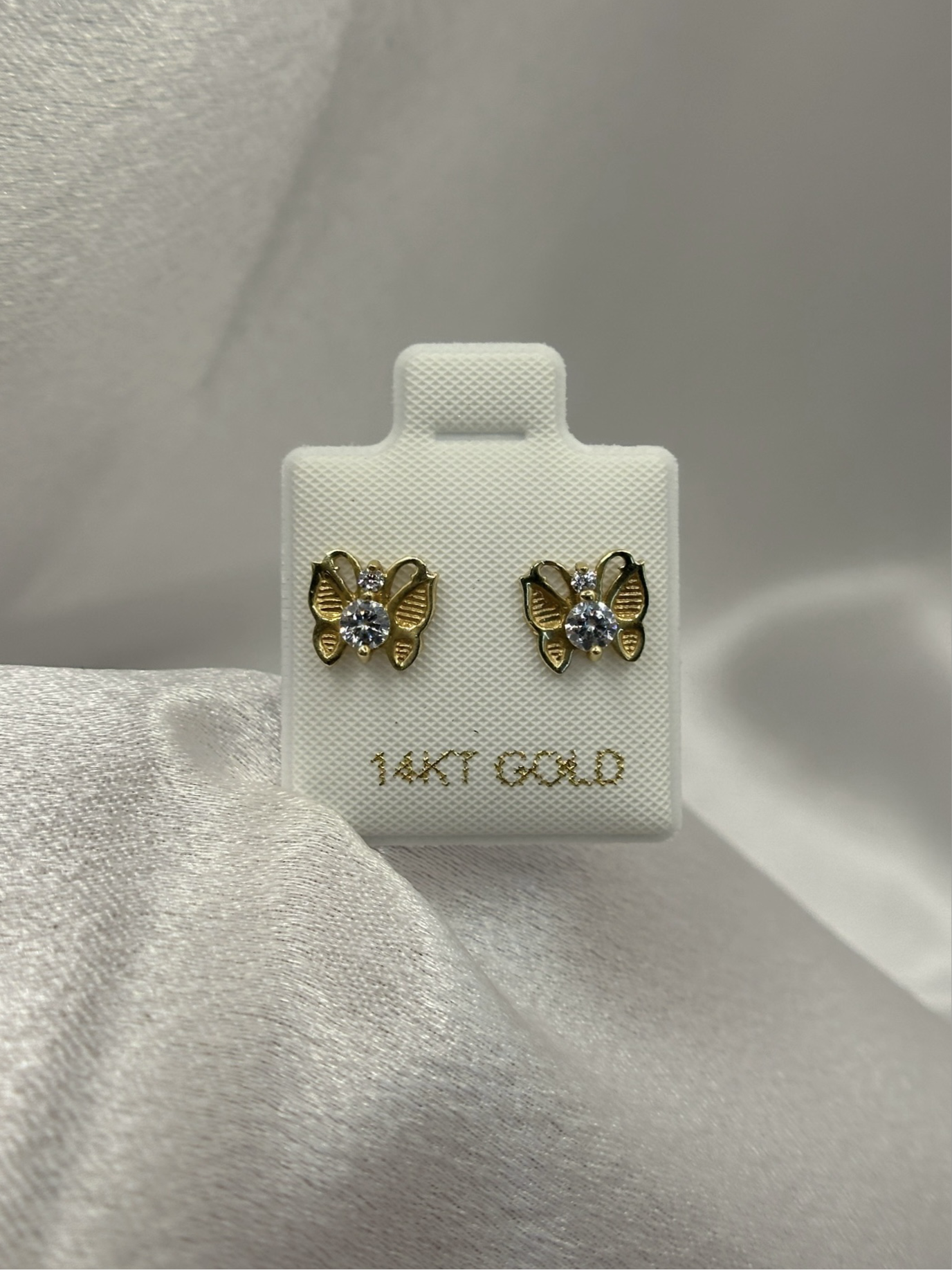 14k Gold Butterfly Earrings