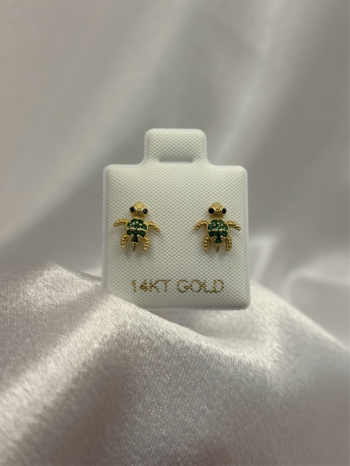14k Gold Turtle Earrings