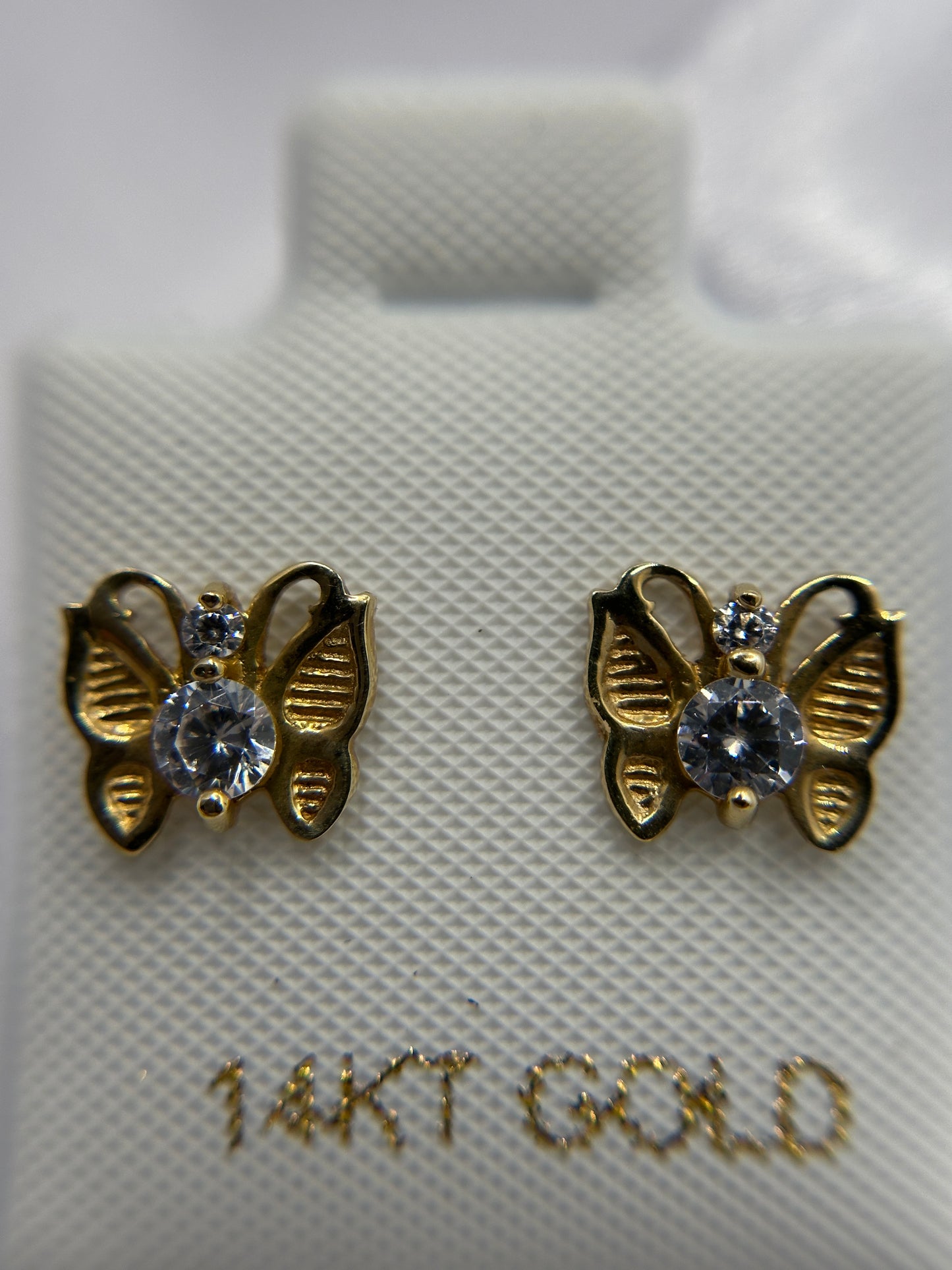 14k Gold Butterfly Earrings