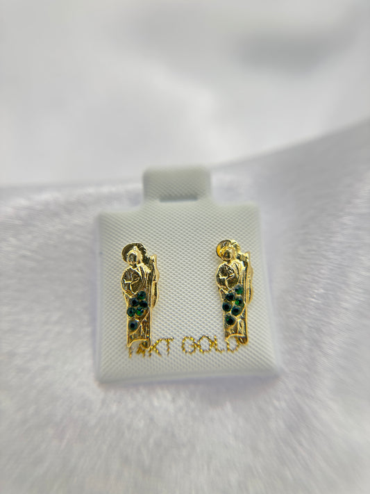 14K Gold San Judas Earrings