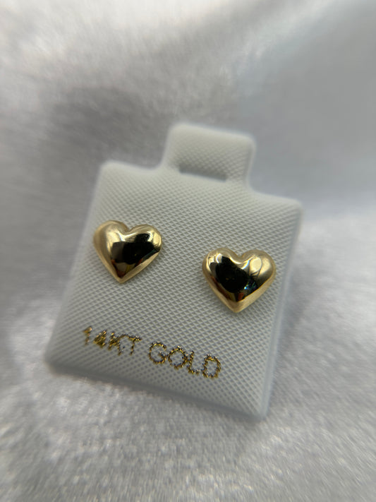 14K Gold Heart Earrings