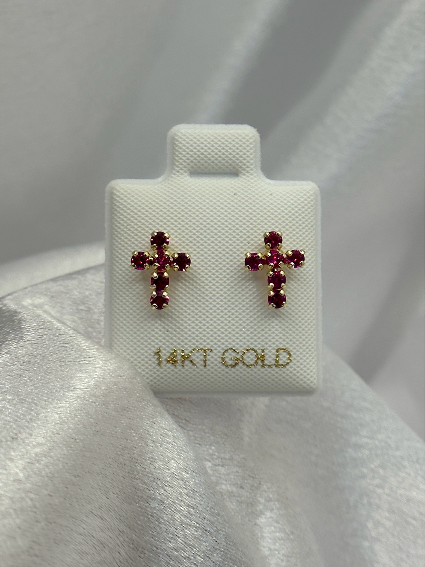 14k Gold Cross Earrings