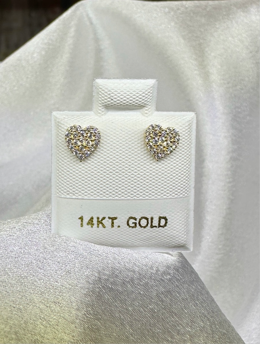 14K Gold Heart Earrings