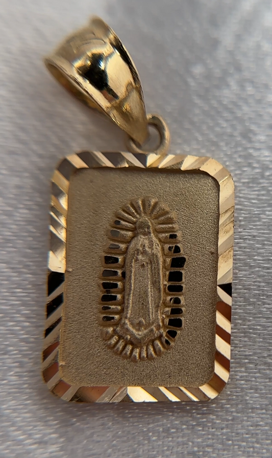 14k Gold Virgin Mary Pendant