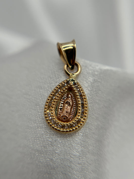 14k Two-Gold Virgin Mary Pendant