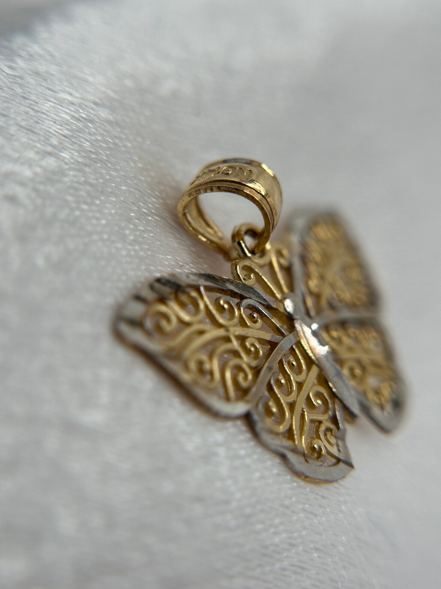 14k Gold Butterfly Pendant