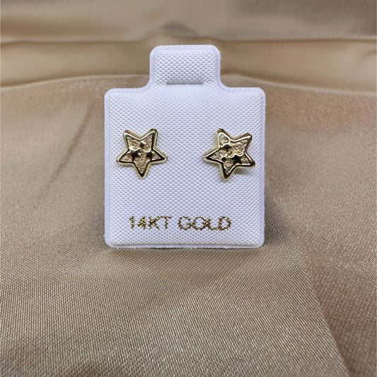 14K Gold Star Earrings