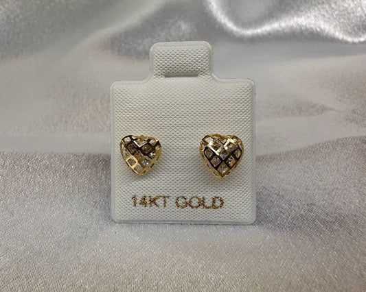 14K Gold Heart Earrings