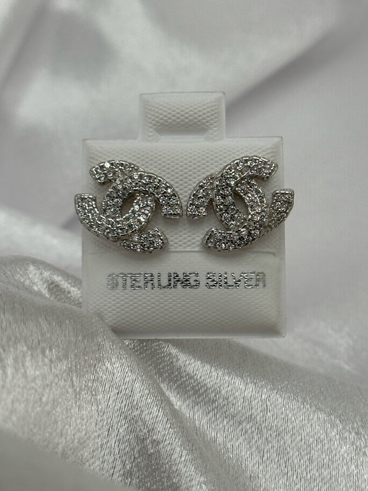 Silver CC Earrings