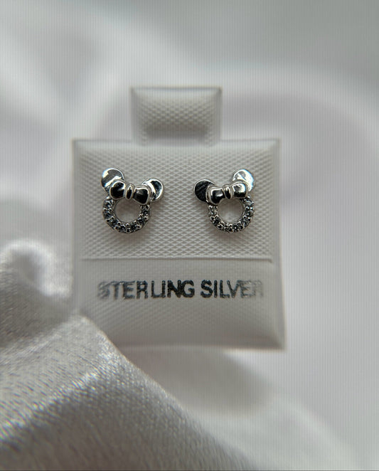 Silver Minnie Mouse Earrings