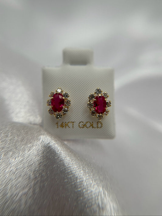 14K Gold Oval Earrings