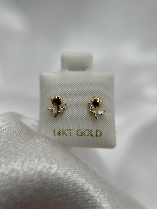 14k Gold Tulip Flower Earrings