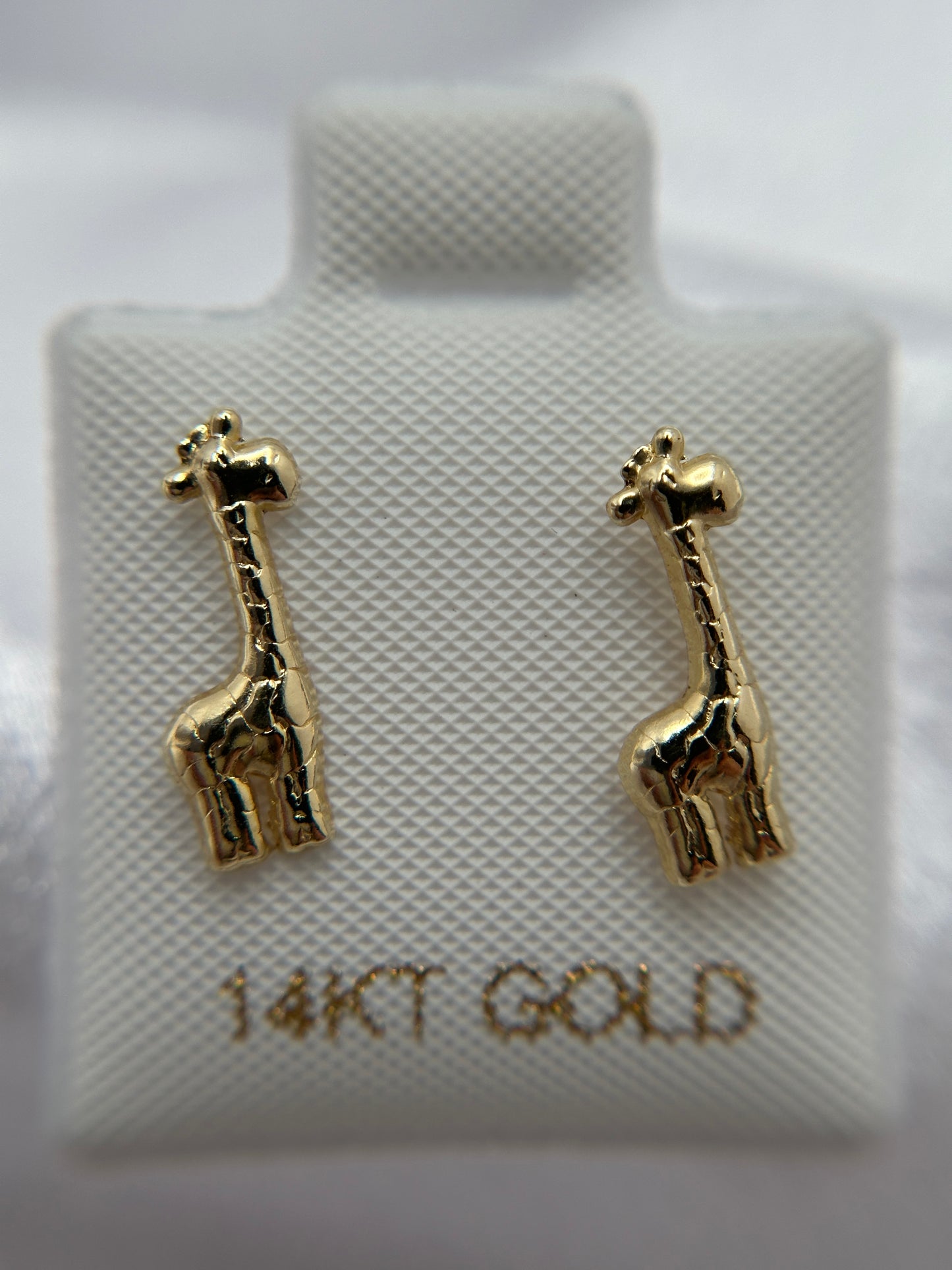 14k Gold Giraffe Earrings