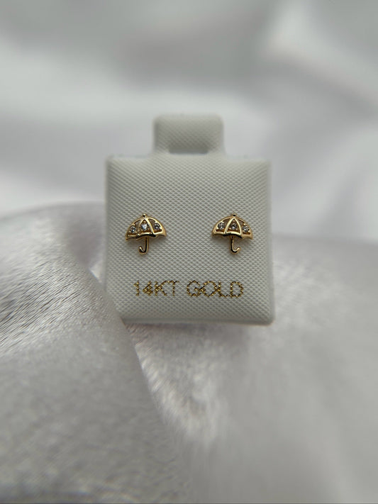 14k Gold Umbrella Earrings