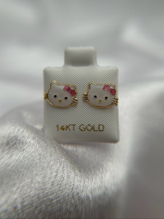 14k Gold Hello Kitty Earrings