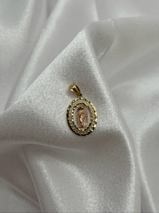 14k Two-Color Gold Virgin Mary Pendant